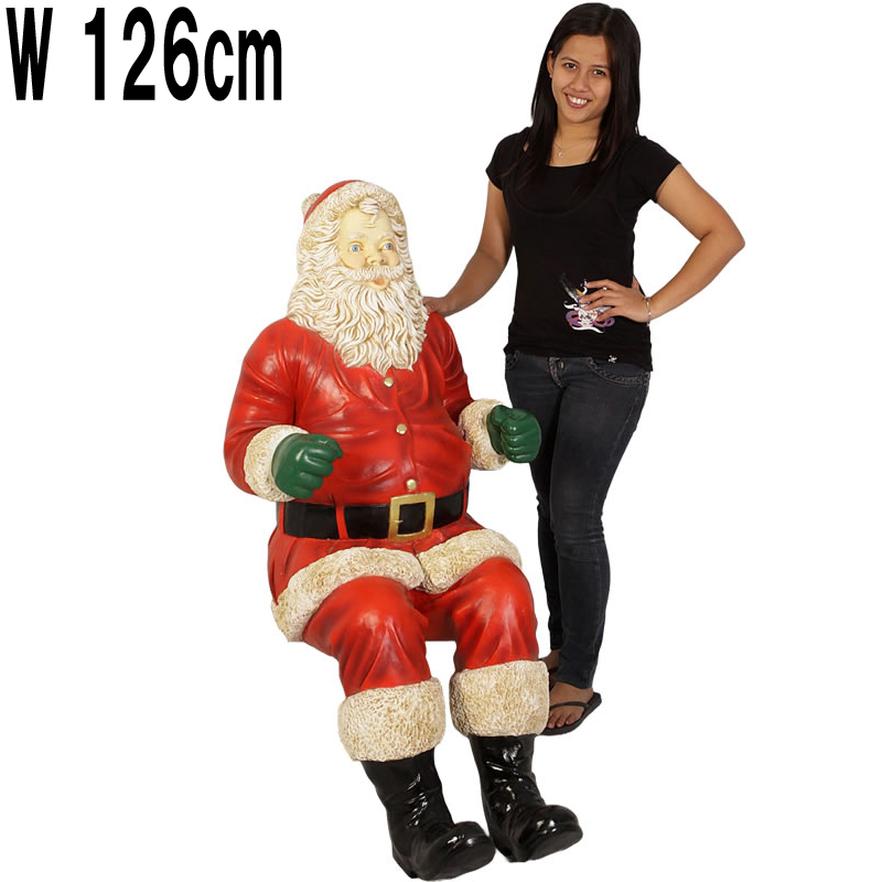 ソリに座るサンタ（ソリは別売） Santa for Sleigh Jumbo  FRPアートオブジェ 【商品番号：m-fr120025】