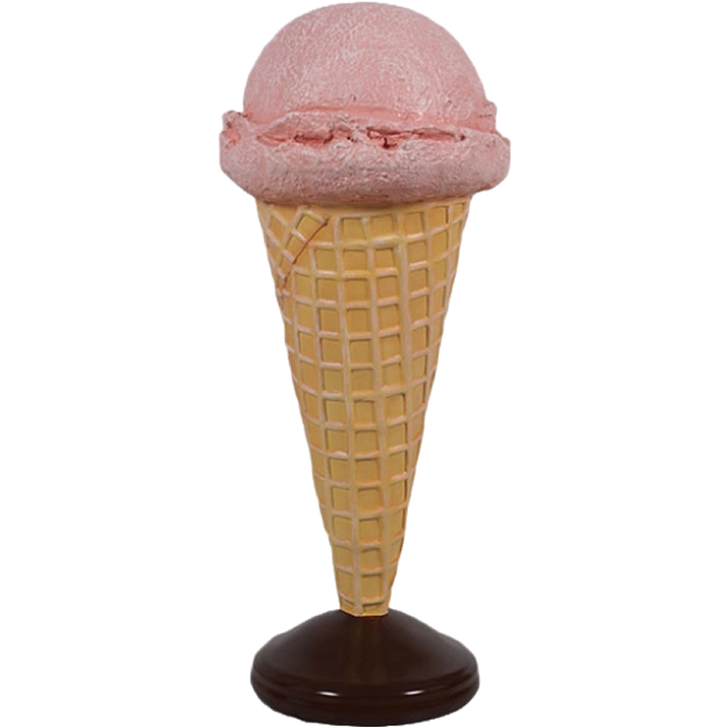 小さなアイスクリーム ピンク Ice Cream Small (on stand) PINK FRPアートオブジェ 【商品番号：m-fr130017PK】