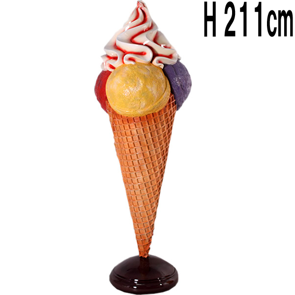 大きなアイスクリーム / Ice Cream Cone Big  FRPアートオブジェ 【商品番号：m-fr130021】