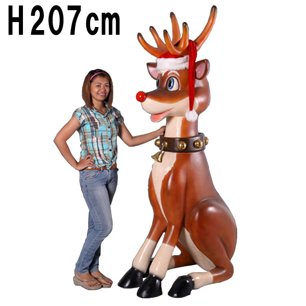 こっけいな大トナカイ Funny Reindeer 7ft. FRPアートオブジェ 【商品番号：m-fr140003】