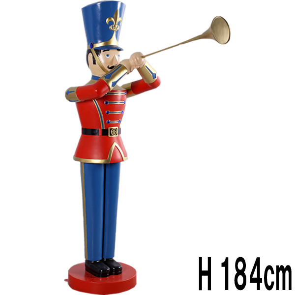 トランペットを吹くおもちゃの兵隊184cm Toy Soldier with Trumpet 6ft. FRPアートオブジェ【商品番号：m-fr140007】