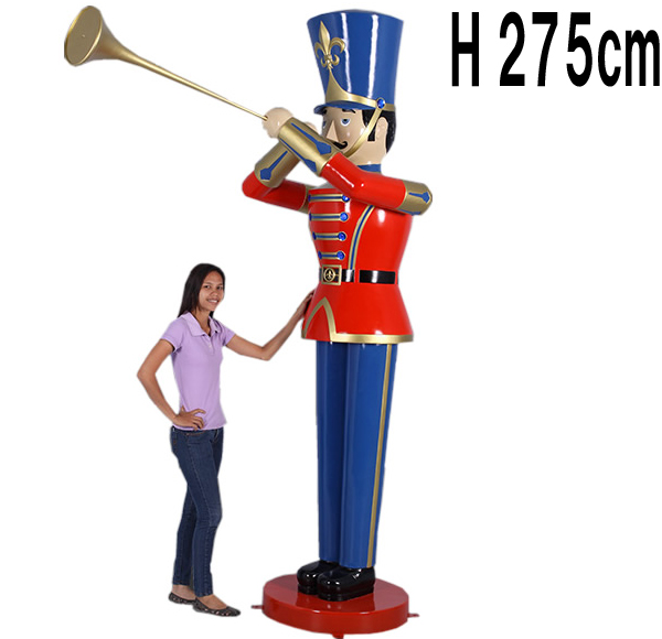 トランペットを吹くおもちゃの兵隊275cm Toy Soldier with Trumpet 9ft. FRPアートオブジェ【商品番号：m-fr140008】