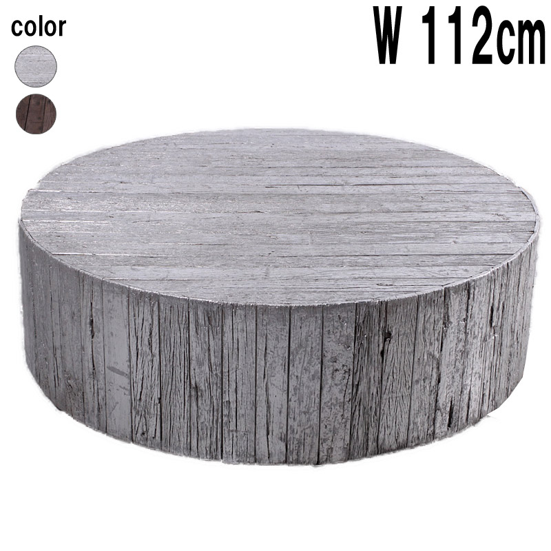 コーヒーテーブル（シルバー） / Coffee Table - Remnants 44 dia x 15 H FRPアートオブジェ 【商品番号：m-fr140051SL】