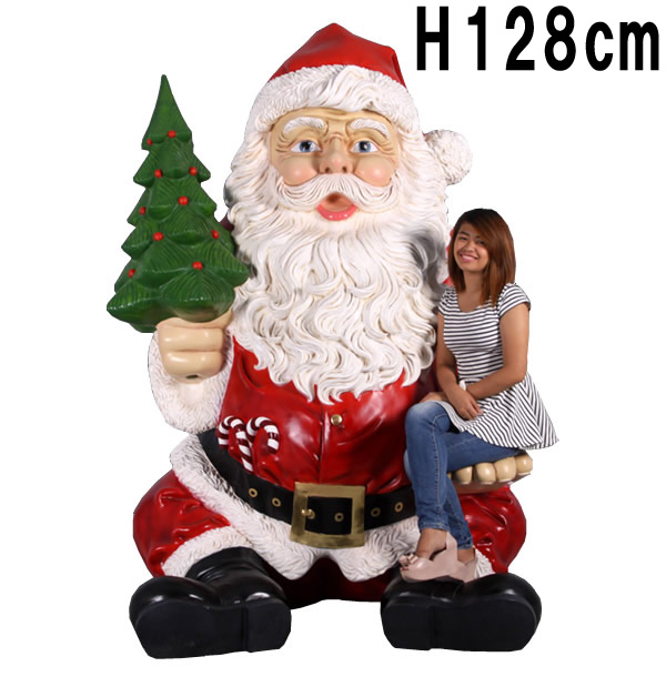 巨大な座るサンタ Giant Sitting Santa Claus Statue FRPアートオブジェ 【商品番号：m-fr140080】