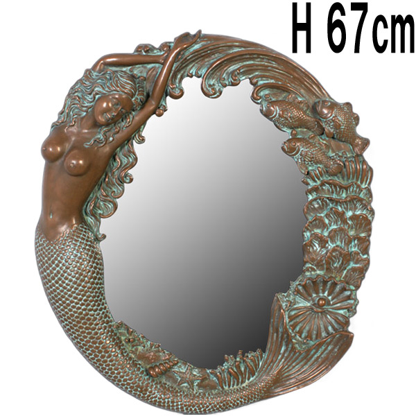 人魚の鏡 / Mermaid Mirrer  FRPアートオブジェ 【商品番号：m-fr150062】