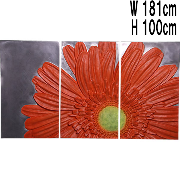 ガーベラの3幅絵画 / Gerbera Triptych FRPアートオブジェ 【商品番号：m-fr150159】