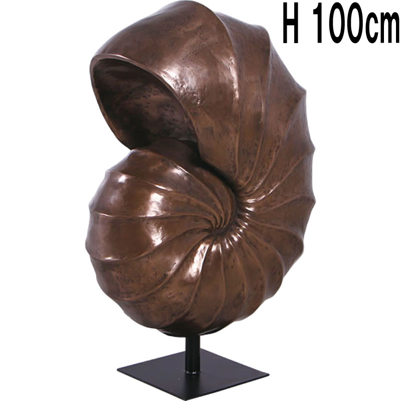 オウムガイ化石・大型（台座付き） / Nautilus Sculpture  FRPアートオブジェ 【商品番号：m-fr150173】