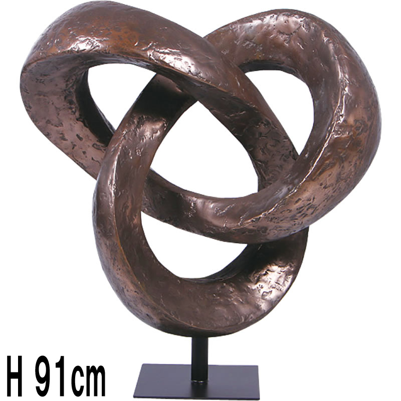 クローバー型リングアートオブジェ（台座付き） / Trifoil Sculpture  FRPアートオブジェ 【商品番号：m-fr150176】