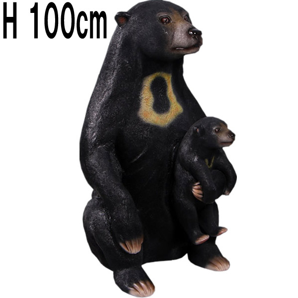 マレーグマの親子 / Sun Bear  FRPアートオブジェ 【商品番号：m-fr150205】