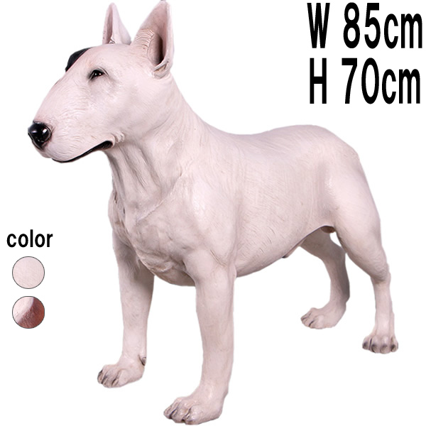 ブルテリア・ホワイト / Bull Terrier FRPアートオブジェ 【商品番号：m-fr150238WH】