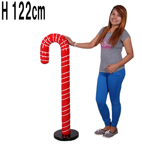 120cmのキャンディケイン Candy Cane 4ft. FRPアートオブジェ 【商品番号：m-fr160216】