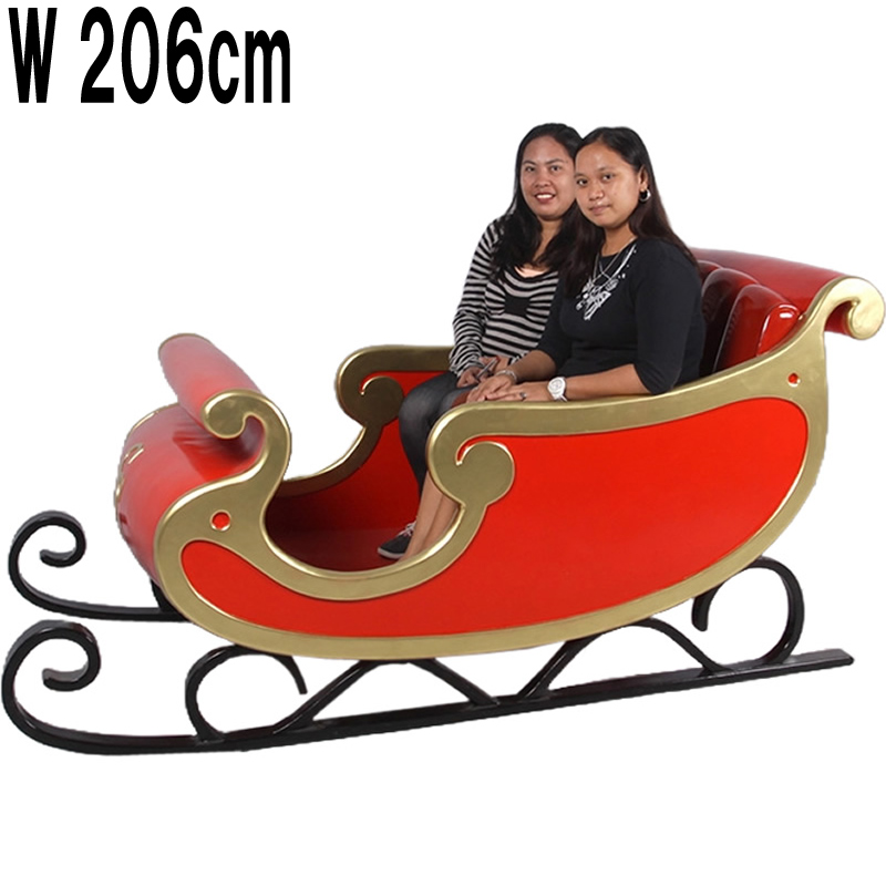 クリスマスの大きなソリ Santas Sleigh  FRPアートオブジェ 【商品番号：m-fr160264】