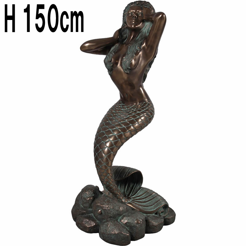 人魚オシアナ・ブロンズ仕上げ / Oceana Mermaid Goddess  FRPアートオブジェ 【商品番号：m-fr170156br】