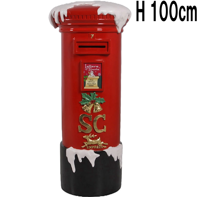 サンタのポスト 100cm Santas Mailbox  FRPアートオブジェ 【商品番号：m-fr180031】