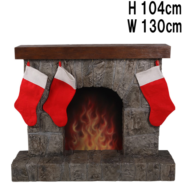暖炉（靴下ハンガー付き） Firplace stocking holder　FRPアートオブジェ 【商品番号：m-fr180140】