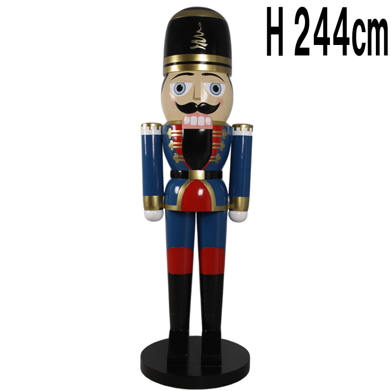 青色のくるみ割り人形・240cm Nutcracker Guard 8ft. FRPアートオブジェ【商品番号：m-fr180142bl】