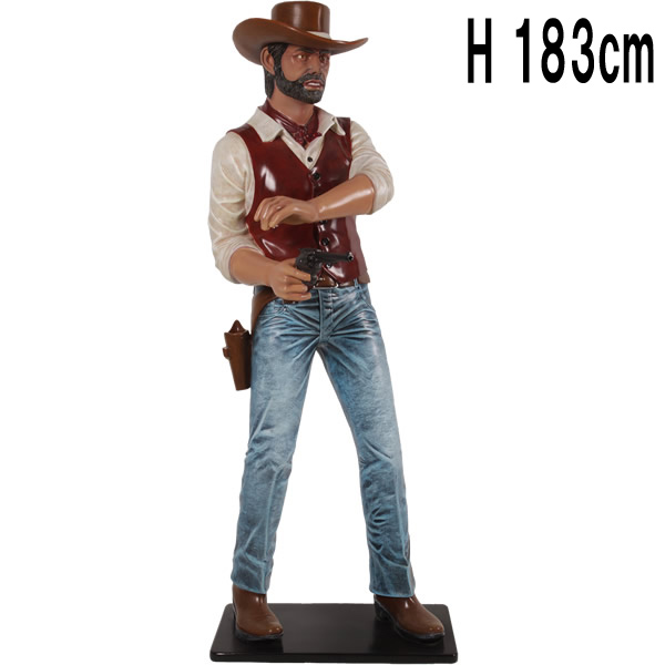 荒野のガンマン / KD-Gunslinger Cowboy 6ft　FRPアートオブジェ 【商品番号：m-fr180147】