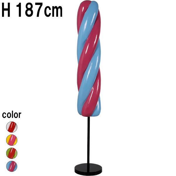 ツイストアイスキャンデー・ピンク＆ブルー  Twist Popsicle 6ft  FRPアートオブジェ 【商品番号：m-fr190008pb】