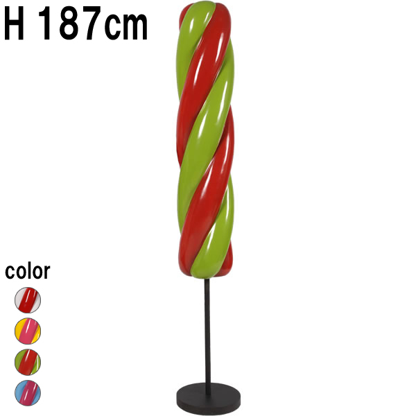 ツイストアイスキャンデー・レッド＆グリーン Twist Popsicle 6ft  FRPアートオブジェ 【商品番号：m-fr190008rg】