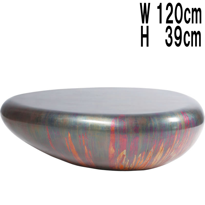 小石風ローテーブル / Pebble Coffee Table 47 x 37.5 x 15.5 H  FRPアートオブジェ 【商品番号：m-fr190031】