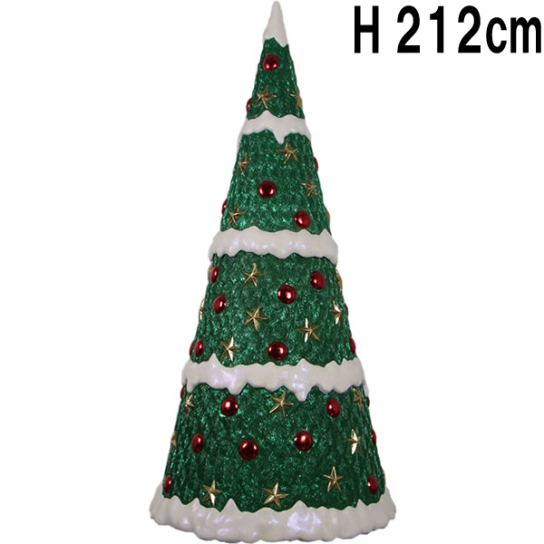 大きなクリスマスツリー 213cm 分割可 Christmas Tree 7ft.　FRPアートオブジェ 【商品番号：m-fr190115】