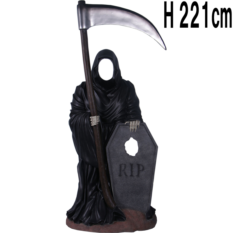鎌を持った死神 顔出し Grim Reaper - Photo Op  FRPアートオブジェ 【商品番号：m-fr190181】