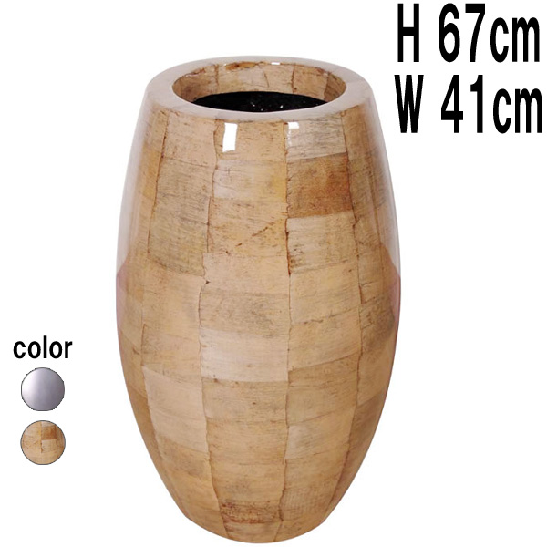 鼓型プランター（バナナ皮柄） / Elonga Planter 30x65cm FRPアートオブジェ 【商品番号：m-fr1BA65】