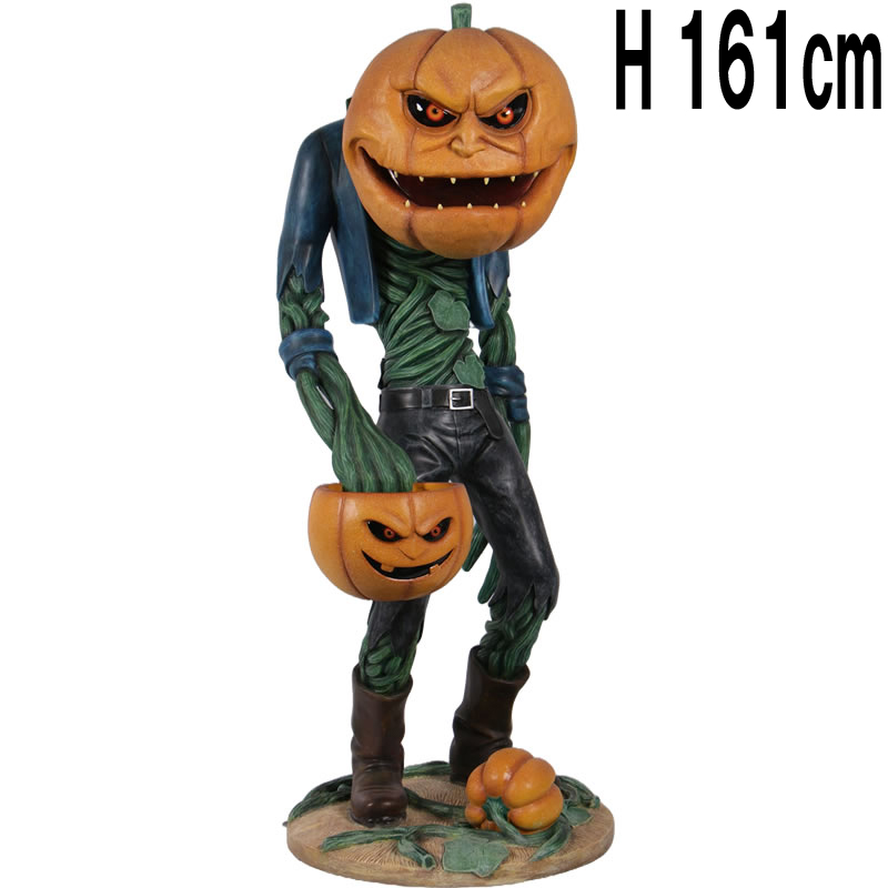 恐怖のパンプキンマン Scary Pumpkin Man with Candy Holder FRPアートオブジェ 【商品番号：m-fr200009】