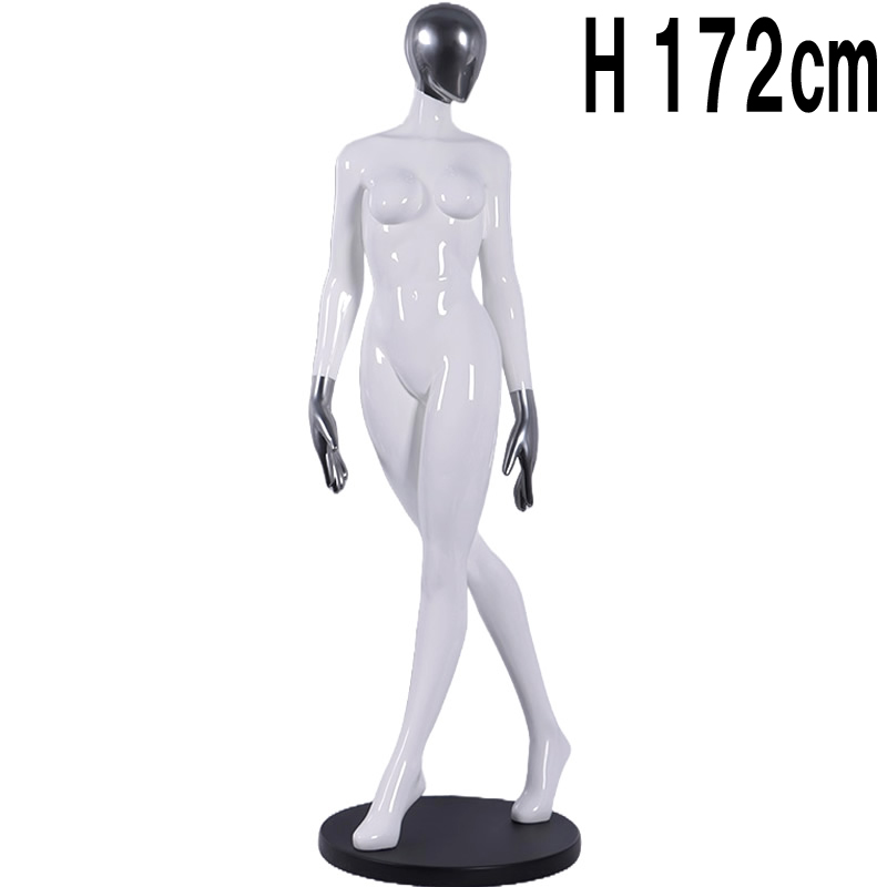 輝くセクシーな女性像ホワイト Belle Lume  FRPアートオブジェ 【商品番号：m-fr200048wh】