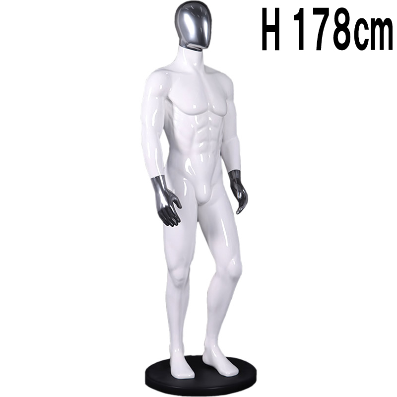 筋肉質でセクシーな男性像ホワイト Hunky  FRPアートオブジェ 【商品番号：m-fr200066wh】