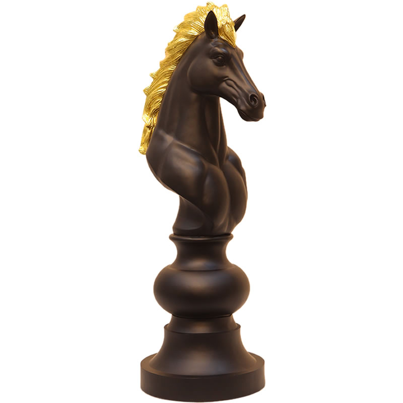 等身大のチェス駒 騎士 ブラック Chess knight 【商品番号：m-fr220120bk】