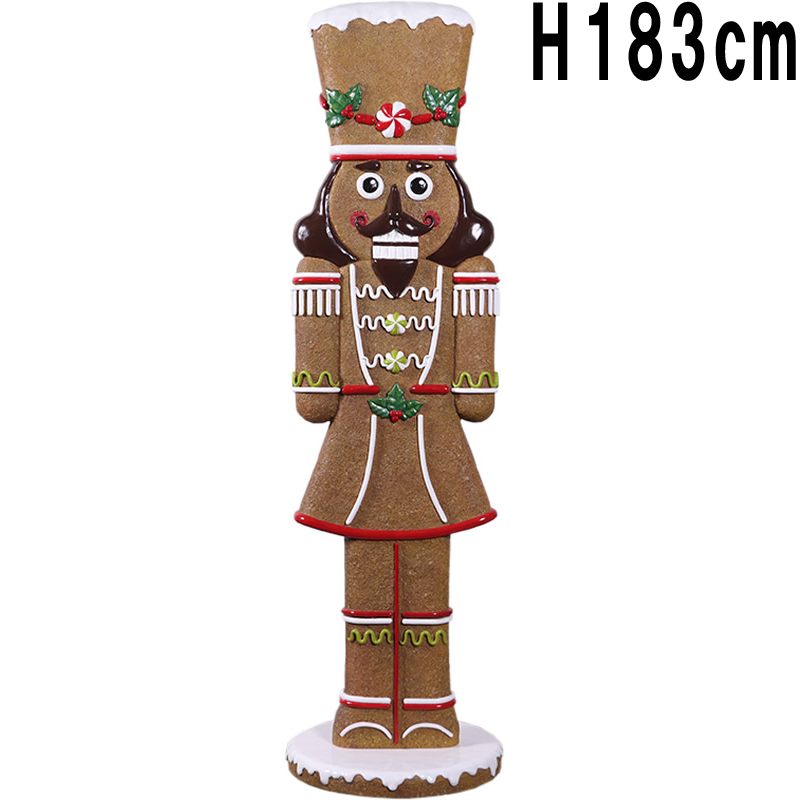 ジンジャーブレッド くるみ割り人形 Gingerbread Nutcracker FRPアートオブジェ 【商品番号：m-fr230076】