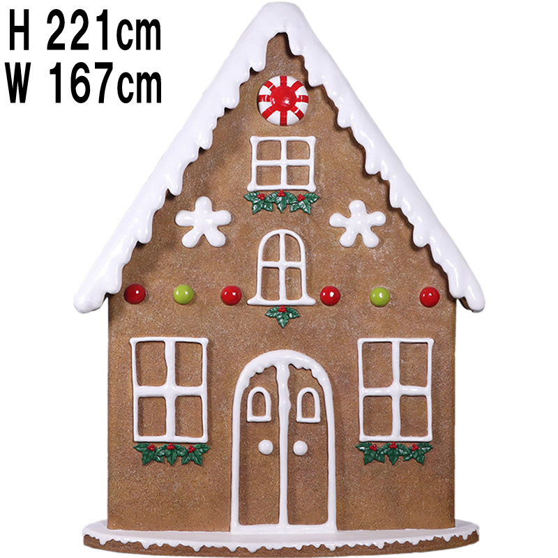 ジンジャーブレッド ハウス Gingerbread House FRPアートオブジェ 【商品番号：m-fr230085】