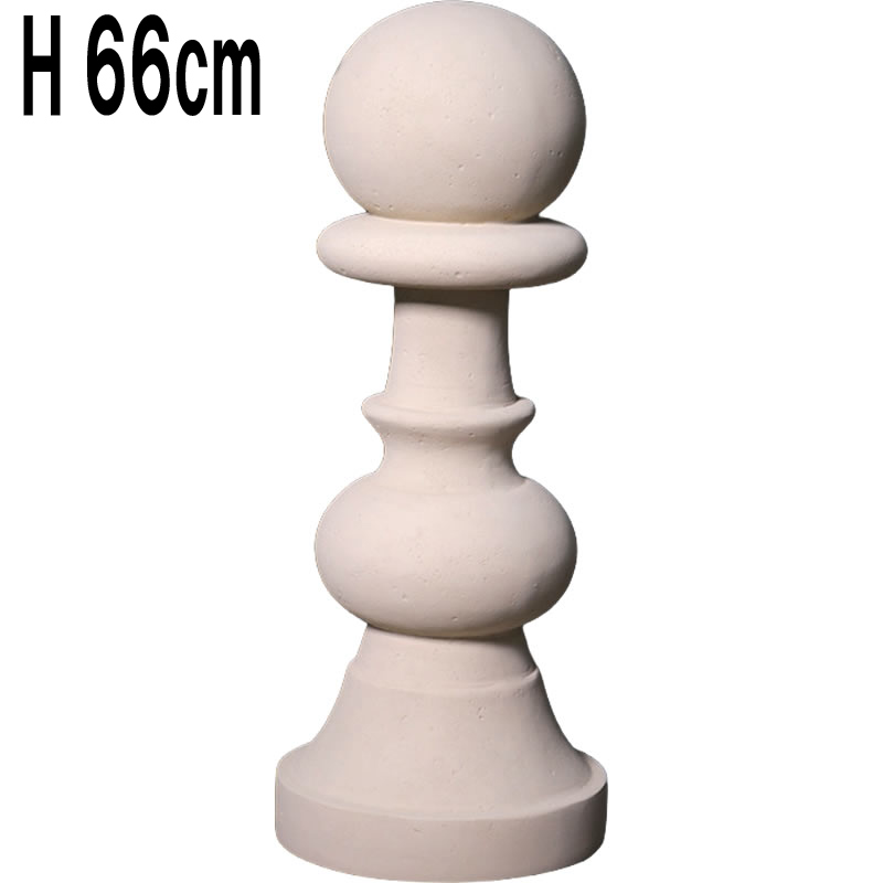 ストーン仕上げチェス兵士ポーン-ホワイト / Chess Piece - Pawn (small)  FRPアートオブジェ 【商品番号：m-fr240141wh】