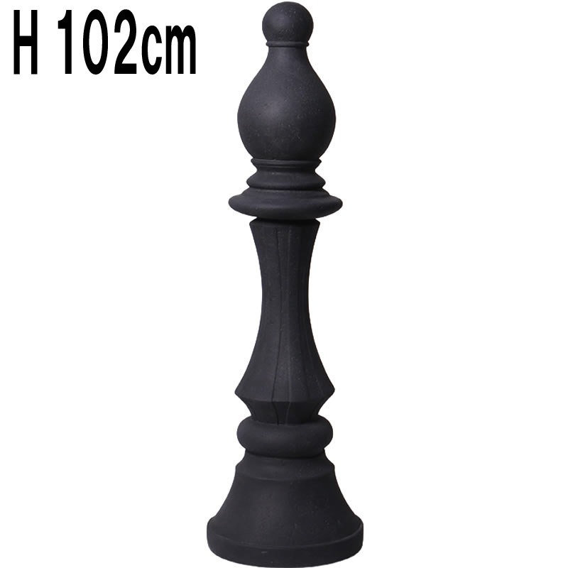 ストーン仕上げチェス僧侶ビショップ-ブラック / Chess Piece - Bishop (small)  FRPアートオブジェ 【商品番号：m-fr240142bk】