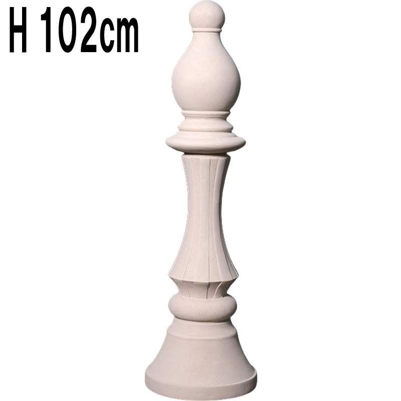 ストーン仕上げチェス僧侶ビショップ-ホワイト / Chess Piece - Bishop (small)  FRPアートオブジェ 【商品番号：m-fr240142wh】