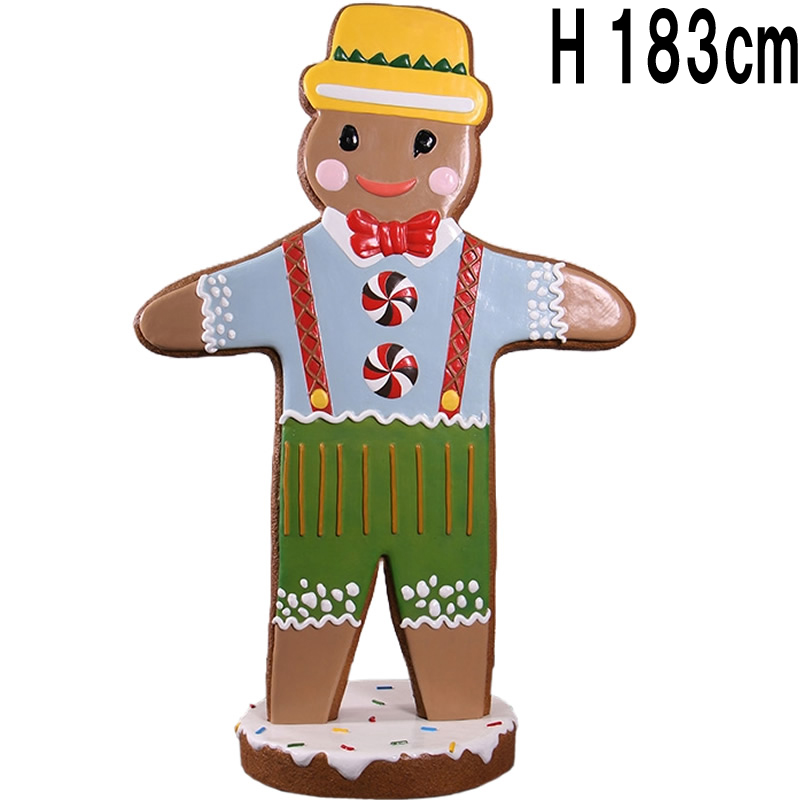 クッキーの男性マン Gingerbread Man　FRPアートオブジェ 【商品番号：m-fr240218】