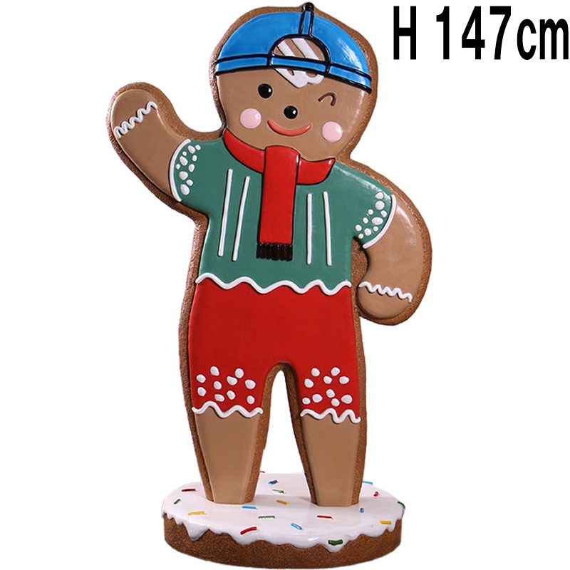 クッキーの少年ボーイ  Gingerbread JR　FRPアートオブジェ 【商品番号：m-fr240219】