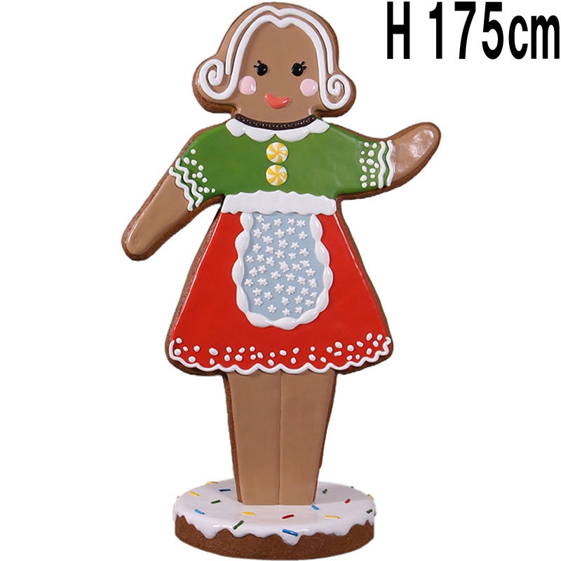クッキーの女性ウーマン Gingerbread Woman　FRPアートオブジェ 【商品番号：m-fr240220】