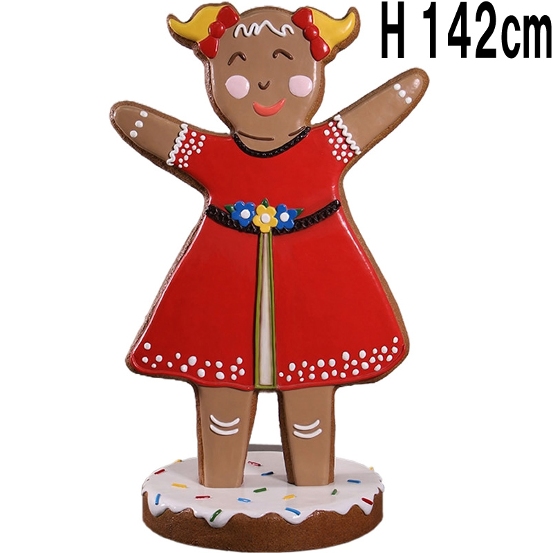 クッキーの女の子ガール  Gingerbread Girl　FRPアートオブジェ 【商品番号：m-fr240221】