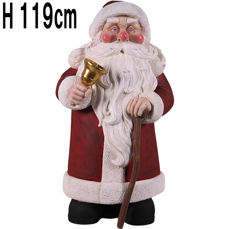 ビンテージサンタクロース / Vintage Santa 4ft w / Cane  FRPアートオブジェ 【商品番号：m-fr250111】