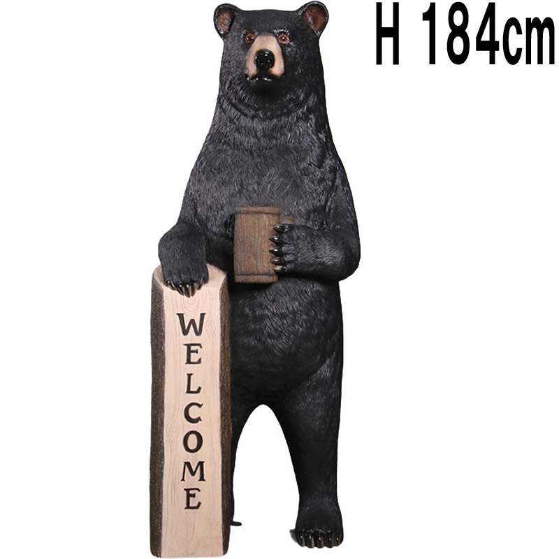 ウェルカムベア熊 H183cm / Welcome Bear - 6ft  FRPアートオブジェ 【商品番号：m-fr250149】