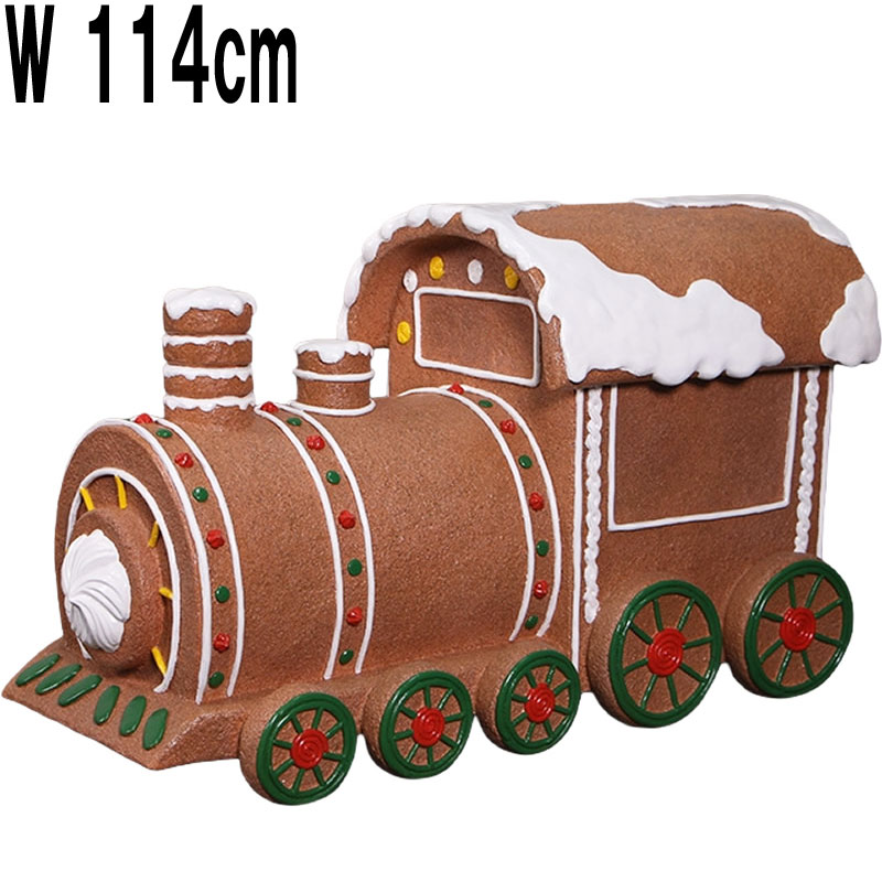 ジンジャーブレッド 機関車トレイン / Gingerbread Train Version2Finish  FRPアートオブジェ 【商品番号：m-fr250165】