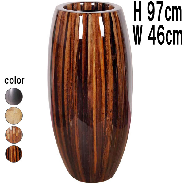 鼓型プランター（アバカ皮柄） / Elonga Planter 47x95cm FRPアートオブジェ 【商品番号：m-fr2AB95】