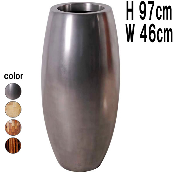 鼓型プランター（アルミ） / Elonga Planter 47x95cm FRPアートオブジェ 【商品番号：m-fr2AL95】