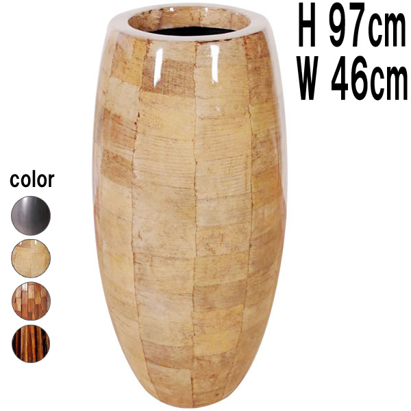 鼓型プランター（バナナ皮柄） / Elonga Planter 47x95cm FRPアートオブジェ 【商品番号：m-fr2BA95】