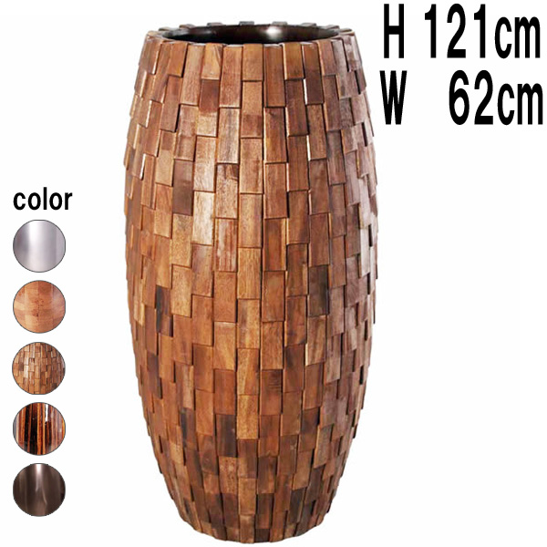 鼓型プランター（木重柄） / Elonga Planter 47x120cm FRPアートオブジェ 【商品番号：m-fr3WO120】