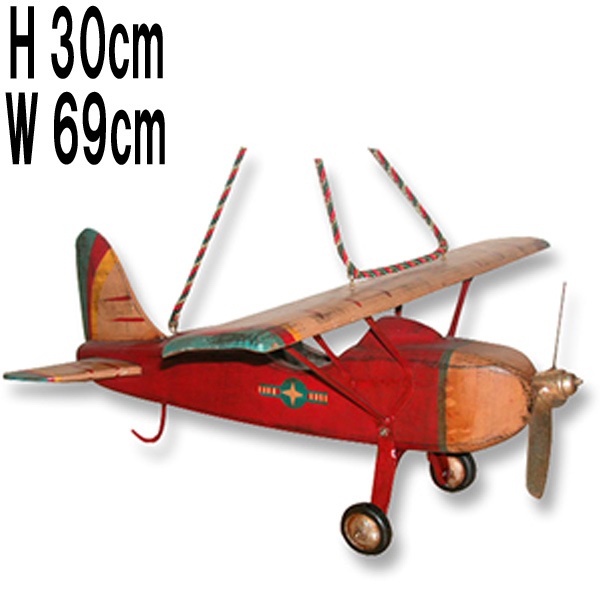 レッドセスナ / WOODEN MONOPLANE  FRPアートオブジェ 【商品番号：m-frATWOM】