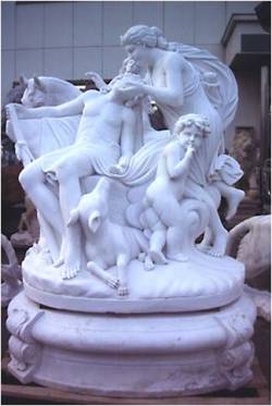 天然大理石彫刻（石像） ディアナとエンデュミオン