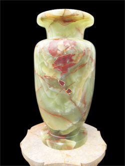 天然石の美しさ オニックス（オニキス） 花瓶 飾り壺 ONYX
